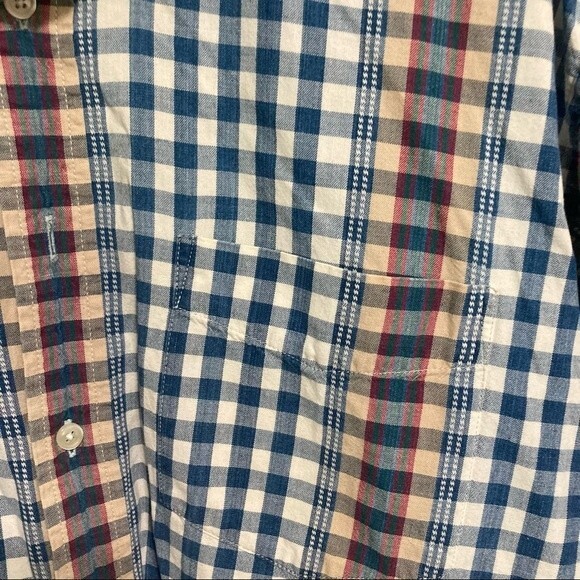 LEVIS Dockers Indigo Vintage 90s Button Up Shirt Mens Plaid Medium - Picture 10 of 12